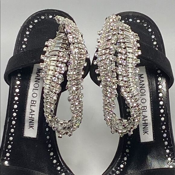Manolo Blahnik Parinasan 105 Embellished Sandals size 35 - Picture 4 of 12